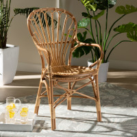 Baxton Studio Sheraton-Natural-DC Baxton Studio Sheraton Modern and Contemporary Natural Finished Rattan Dining Chair